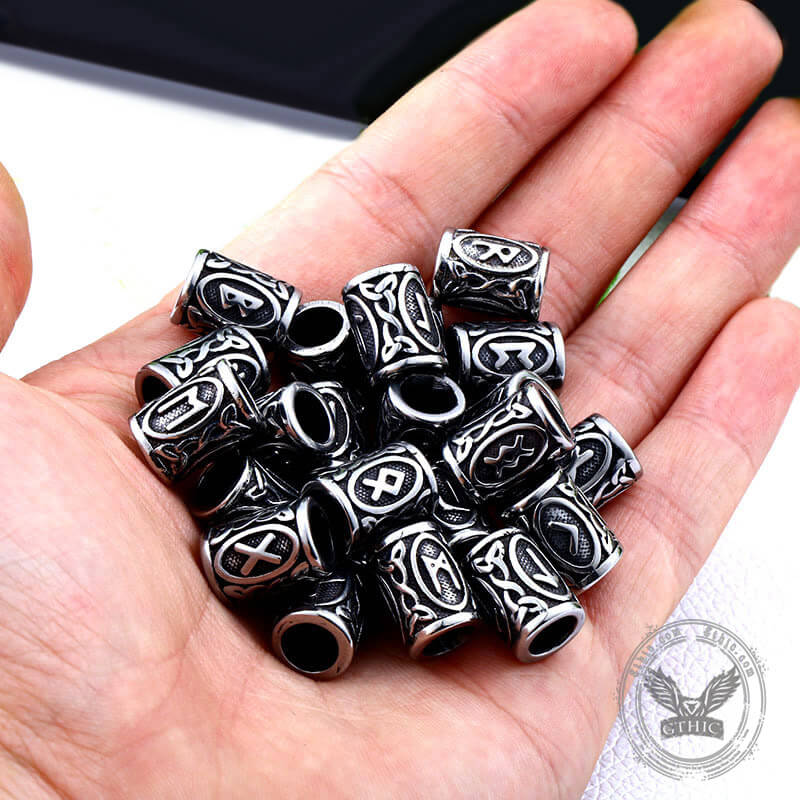 Runes Stainless Steel Viking Hair Bead