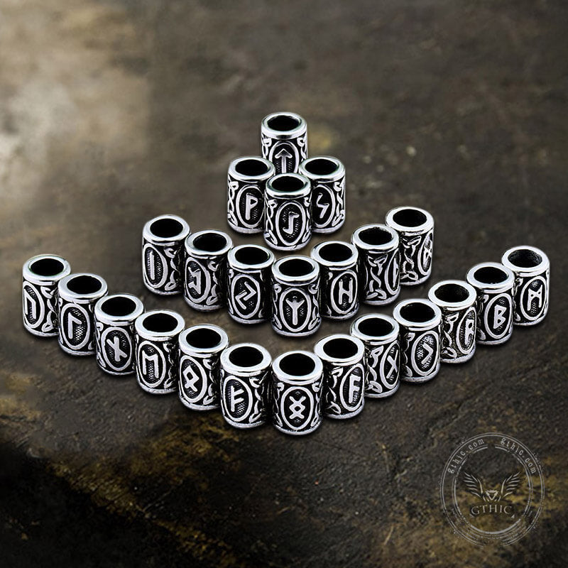 Runes Stainless Steel Viking Hair Bead