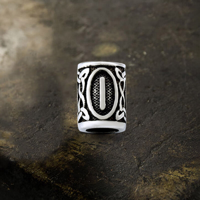 Runes Stainless Steel Viking Hair Bead 11 | Gthic.com