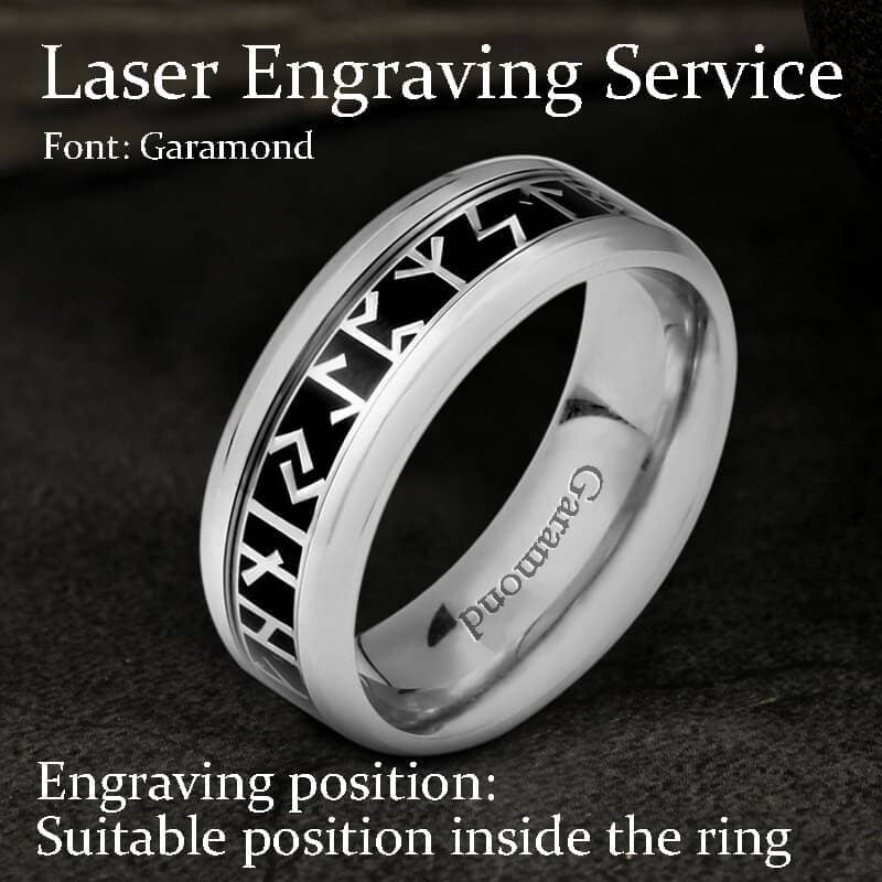 Runic Circle Stainless Steel Viking Ring