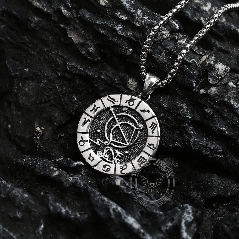 Sagittarius Stainless Steel Pendant 03 | Gthic.com