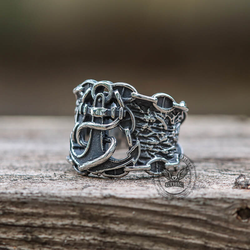 Sailor Anchor Stainless Steel Marine Ring | Gthic.com