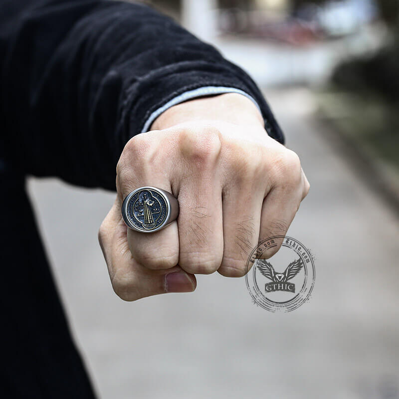 Saint Benedict Stainless Steel Ring