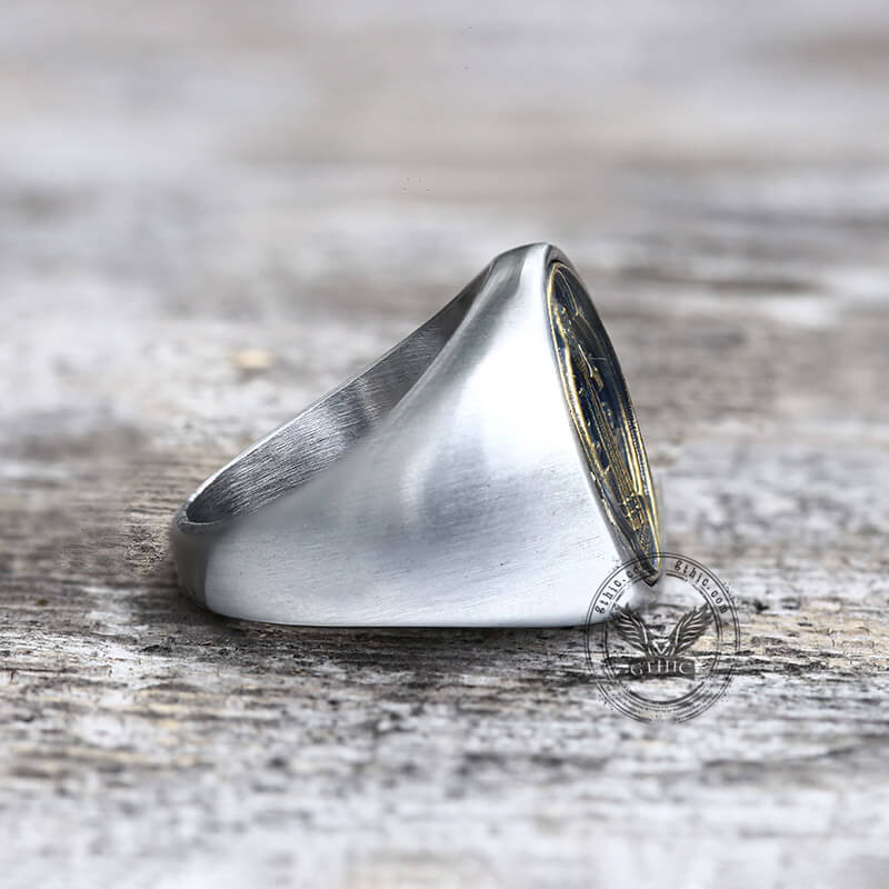 Saint Benedict Stainless Steel Ring | Gthic.com