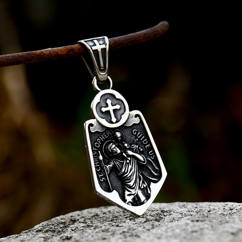 Saint Christopher Stainless Steel Pendant | Gthic.com