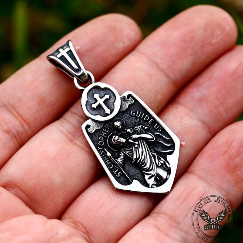 Saint Christopher Stainless Steel Pendant | Gthic.com