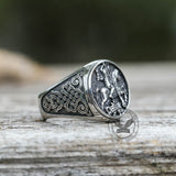 St. George and The Dragon Stainless Steel Religion Ring