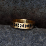 Sawtooth Pattern Stainless Steel Ring 06 | Gthic.com