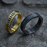 Sawtooth Pattern Stainless Steel Ring 04 | Gthic.com