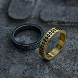 Sawtooth Pattern Stainless Steel Ring 03 | Gthic.com