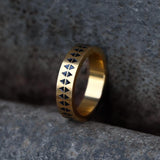 Sawtooth Pattern Stainless Steel Ring 07 | Gthic.com
