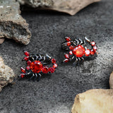 Scorpion Red CZ Brass Cufflinks
