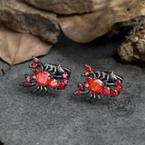 Scorpion Red CZ Brass Cufflinks | Gthic.com