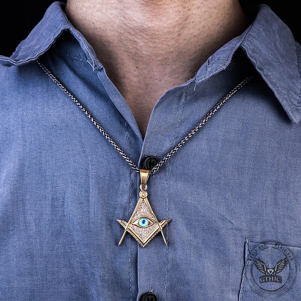 AG All-Seeing Stainless Steel Mason Pendant