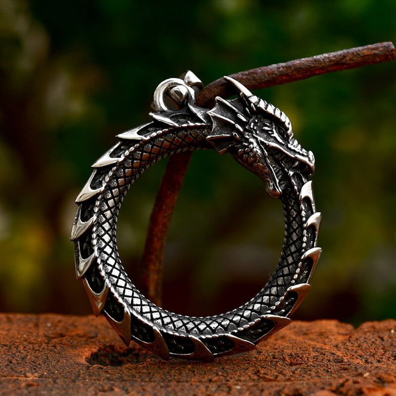 Self-Devourer Pure Tin Ouroboros Necklace | Gthic.com