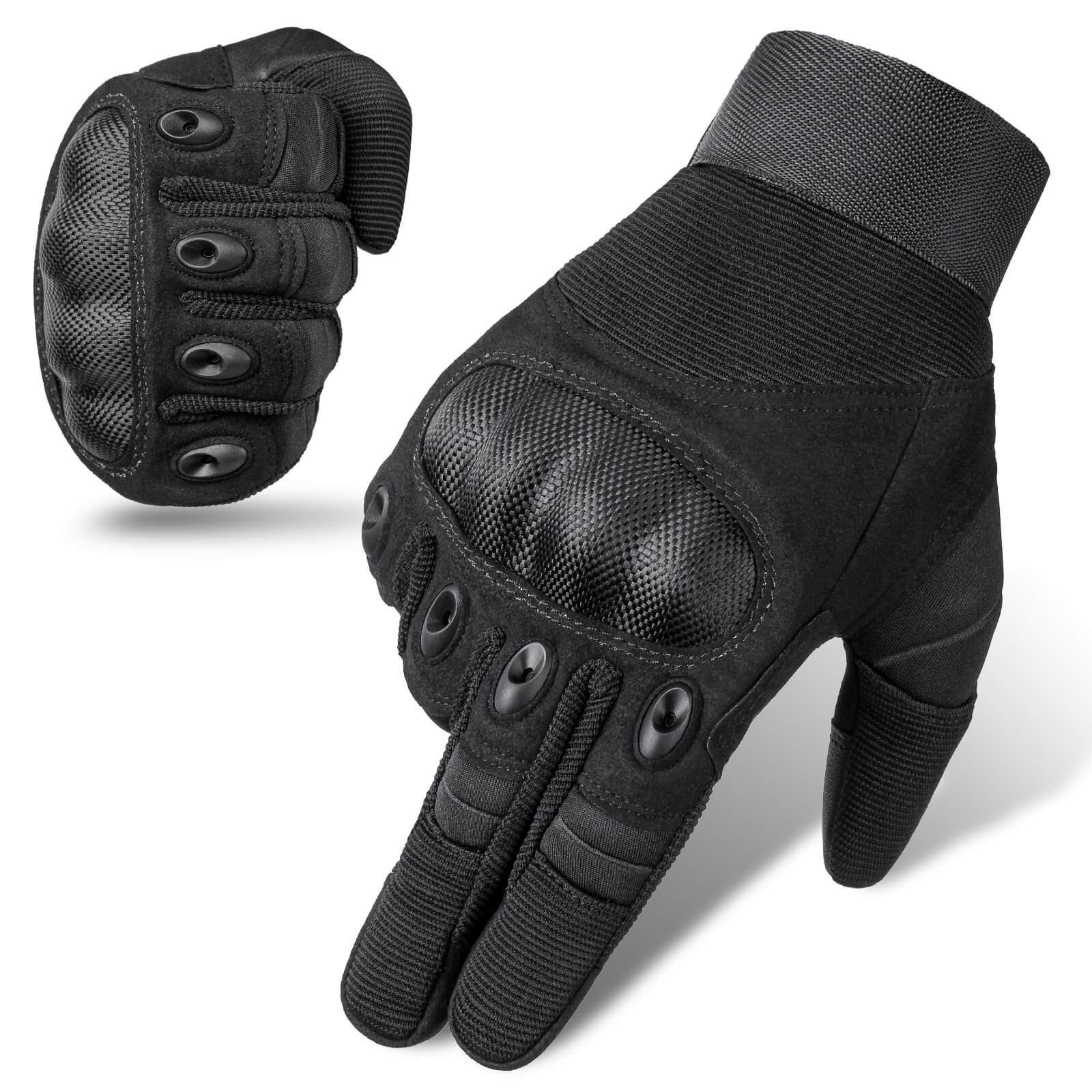 Shock Resistant Touchscreen Leather Biker Gloves | Gthic.com