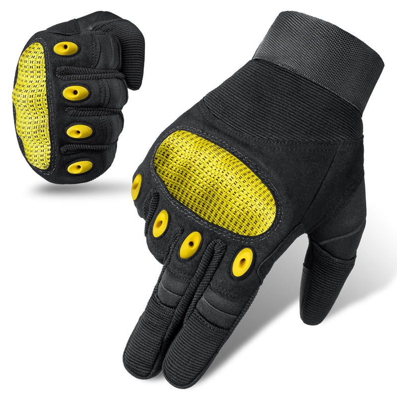 Shock Resistant Touchscreen Leather Biker Gloves | Gthic.com