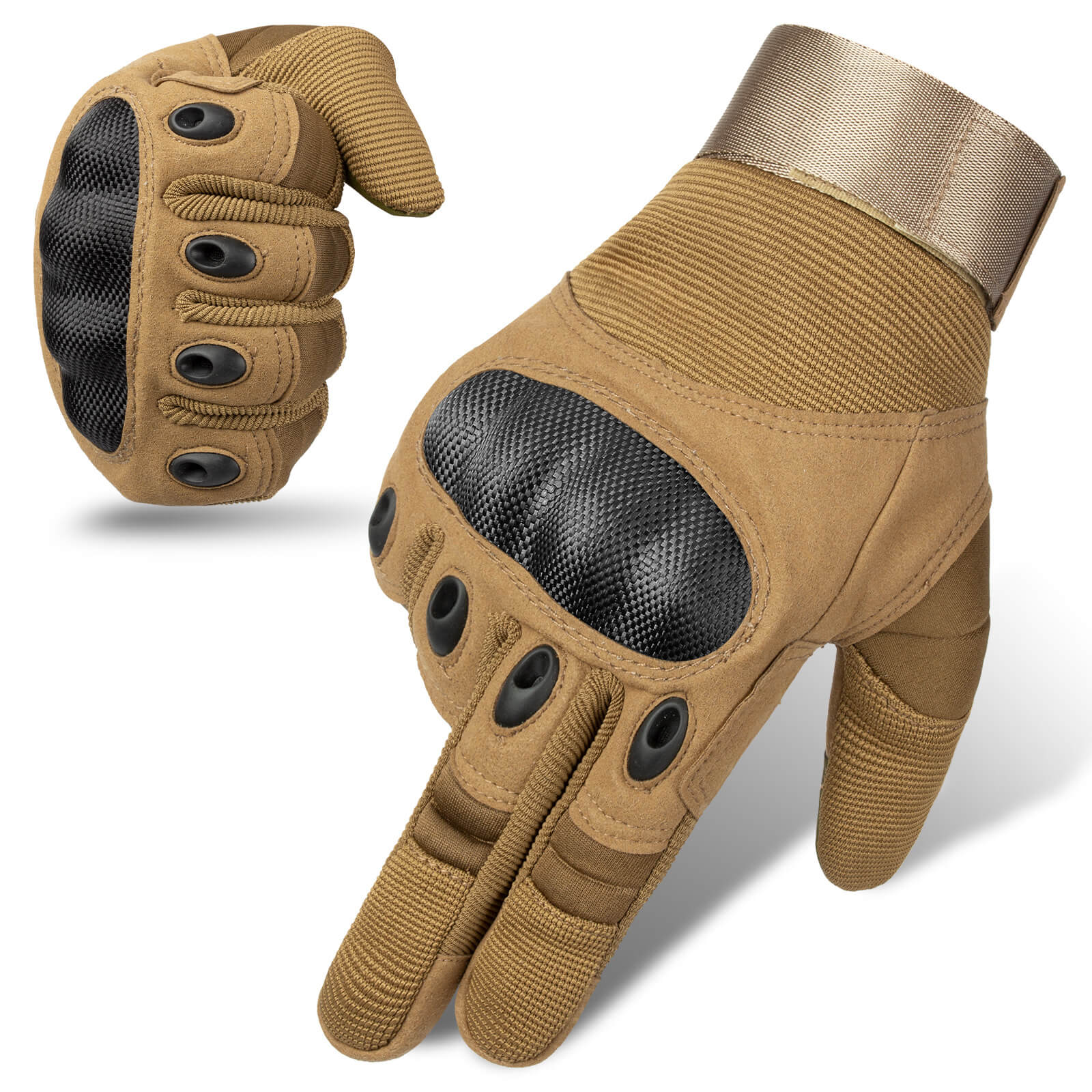 Shock Resistant Touchscreen Leather Biker Gloves | Gthic.com