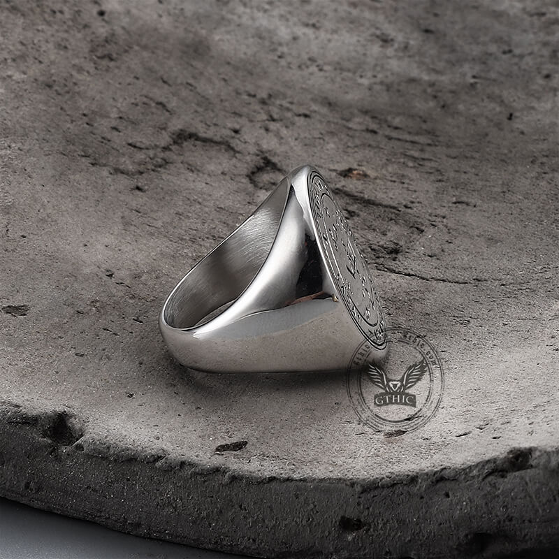 Sigil of Archangel Michael Talisman Stainless Steel Ring