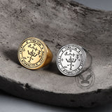 Sigil of Archangel Michael Talisman Stainless Steel Ring01 silver | Gthic.com