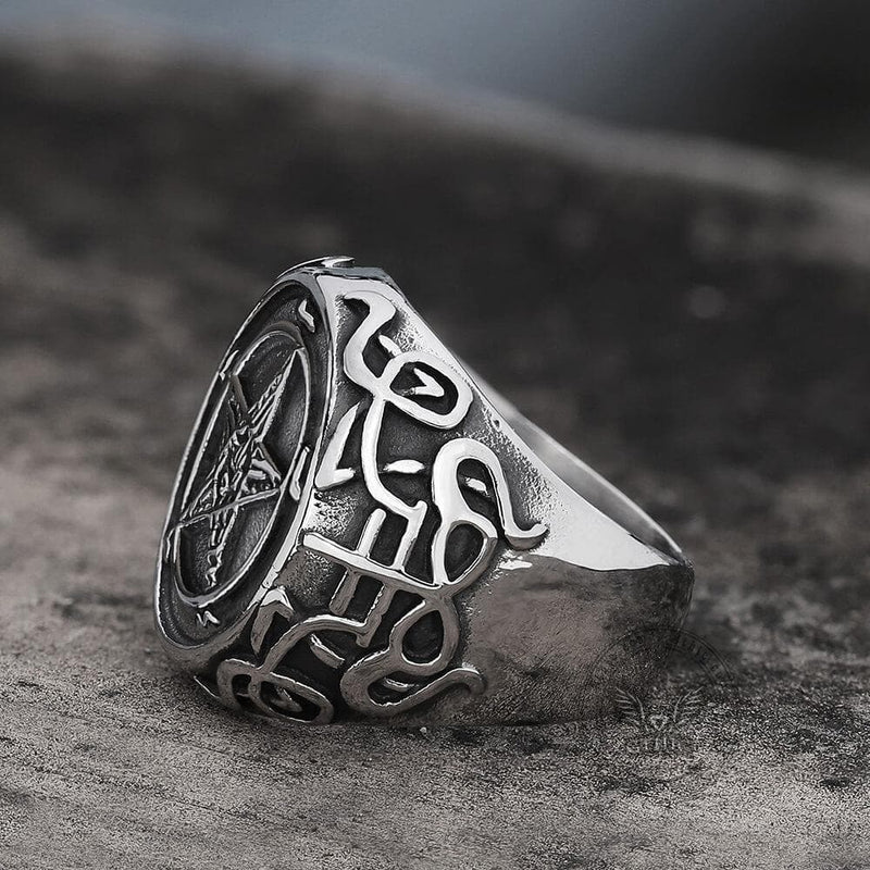 Sigil of Baphomet Stainless Steel Satan Ring – GTHIC