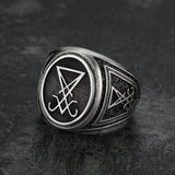 Sigil Of Lucifer Sterling Silver Ring 01 | Gthic.com