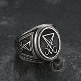 Sigil Of Lucifer Sterling Silver Ring 02 | Gthic.com