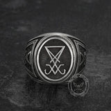 Sigil Of Lucifer Sterling Silver Ring 03 | Gthic.com
