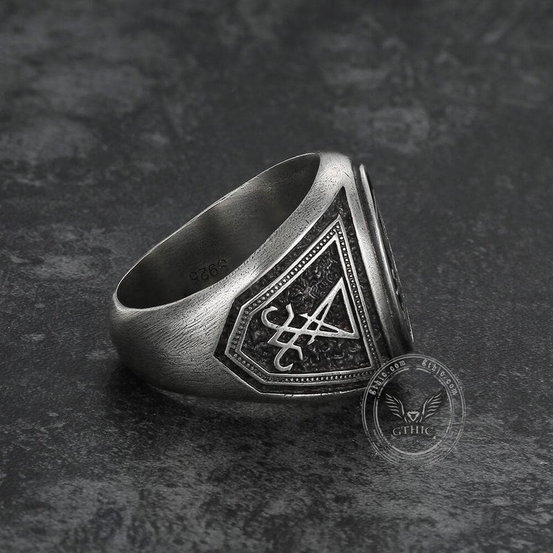 Sigil Of Lucifer Sterling Silver Ring