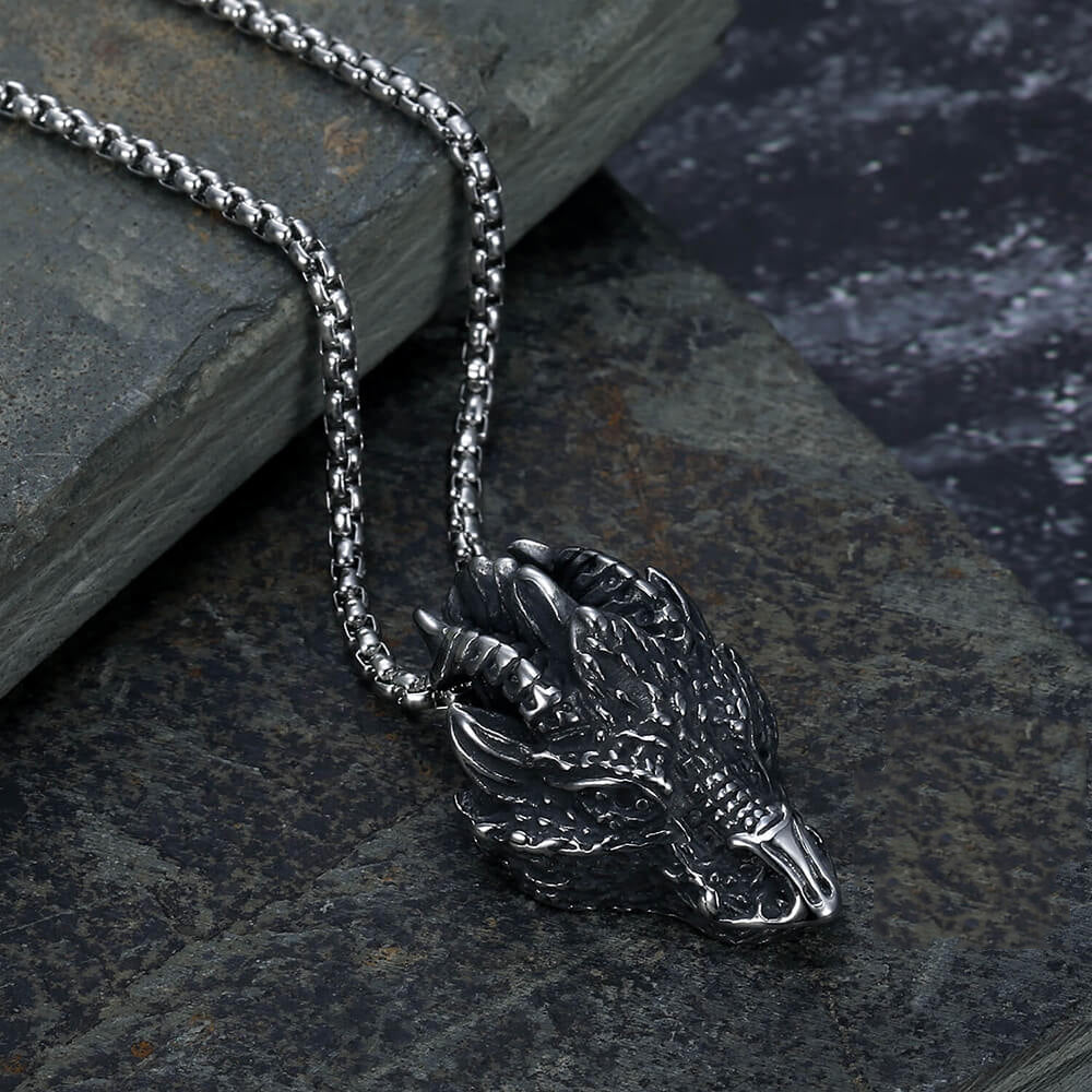 Silver Dragon Pure Tin Necklace