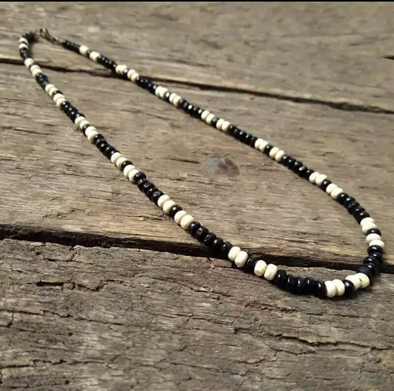Simple Beaded Stainless Steel Surfer Necklace | Gthic.com