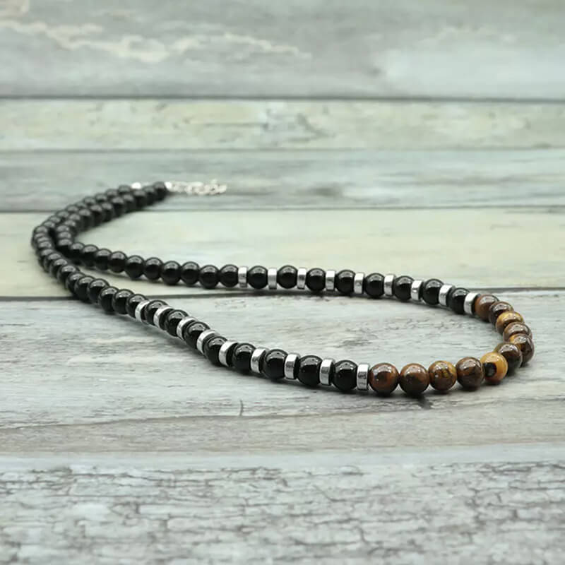 Buy Men Surfer Necklace Mens Beaded Necklace Choker Men Wood Necklace  Gemstone Womens Beads Necklace Coconut Black Stone Online in India - Etsy