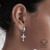 Simple Cross Design Stainless Steel Earrings