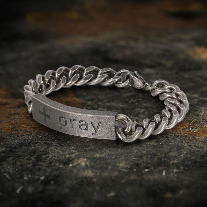 Simple Cross Prayer Men's Bracelet