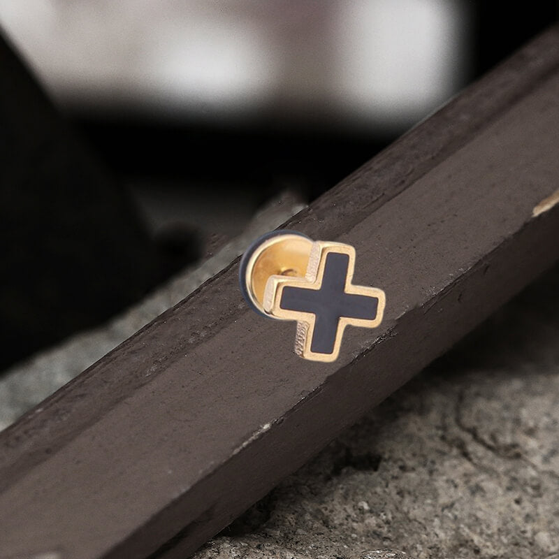 Simple Cross Stainless Steel Earring
