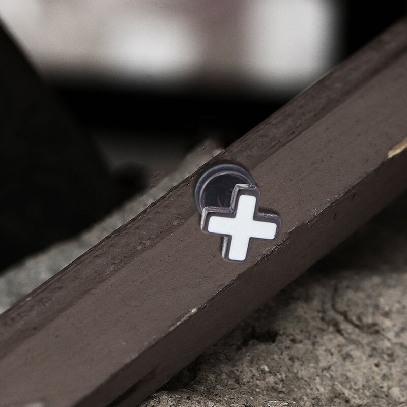 Simple Cross Stainless Steel Earring
