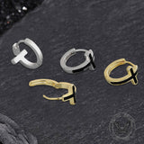 Simple Cross Sterling Silver Earrings | Gthic.com