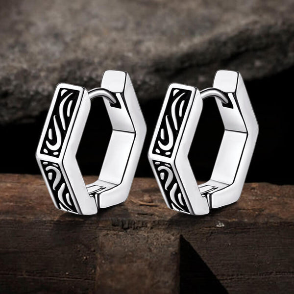 Simple Hexagon Stainless Steel Geometric Stud Earrings