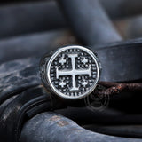 Simple Jerusalem Cross Stainless Steel Ring | Gthic.com