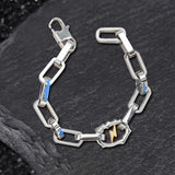 Simple Lightning Bolt Loop Chain Stainless Steel Bracelet | Gthic.com