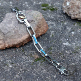 Simple Lightning Bolt Loop Chain Stainless Steel Bracelet | Gthic.com