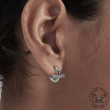 Simple Lines Stainless Steel Cross Hoop Earrings | Gthic.com