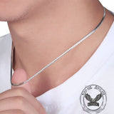 Simple Sterling Silver Snake Bone Chain Necklace | Gthic.com