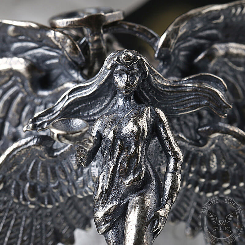 Six Wings Angel Sterling Silver Religion Pendant | Gthic.com