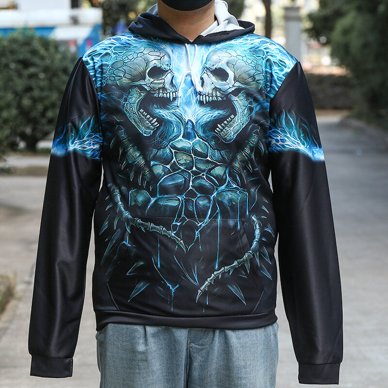 Skeleton Battle Polyester skull Hoodies