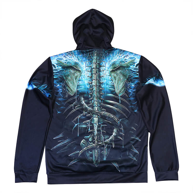 Skeleton Battle Polyester skull Hoodies | Gthic.com