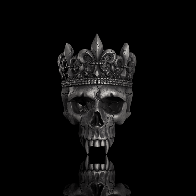 Skeleton King Crown Sterling Silver Skull Ring – GTHIC