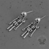 Skeleton Sterling Silver Earrings 04 | Gthic.com 