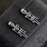 Skeleton Sterling Silver Earrings 03 | Gthic.com 