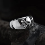 Skull and Crossbones Stainless Steel Ring 03 | Gthic.com